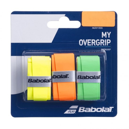 Babolat My Overgrip Blister Pack Amarelo Laranja Verde 3 Unidades