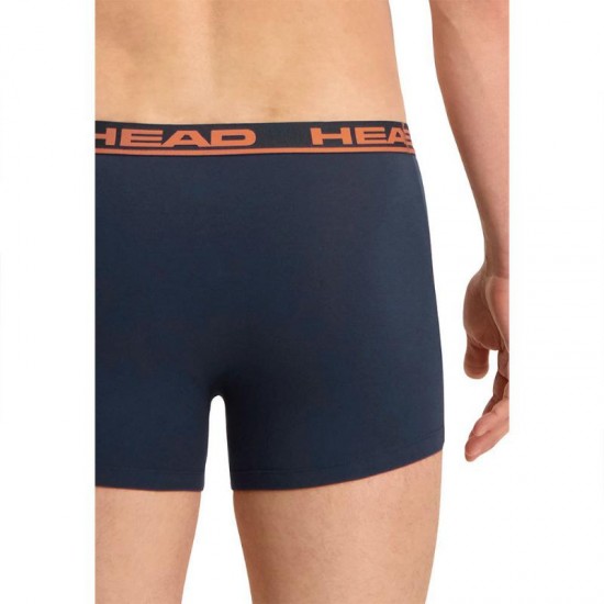 Boxers Head Basico Navy Orange 2 Unidades