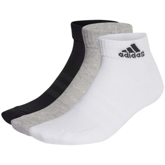 Adidas Calze Ammortizzate Nero Bianco Grigio 3 paia