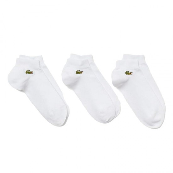 Calze Lacoste Sport Cut Bianco Basso 3 Paia