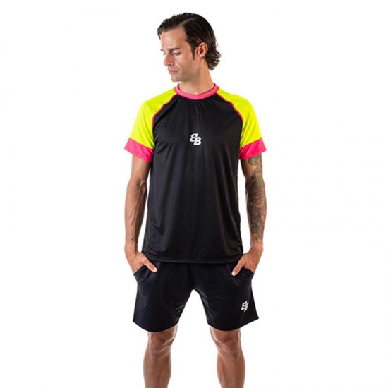 BB Owens T-Shirt Nero Rosa Giallo Fluor