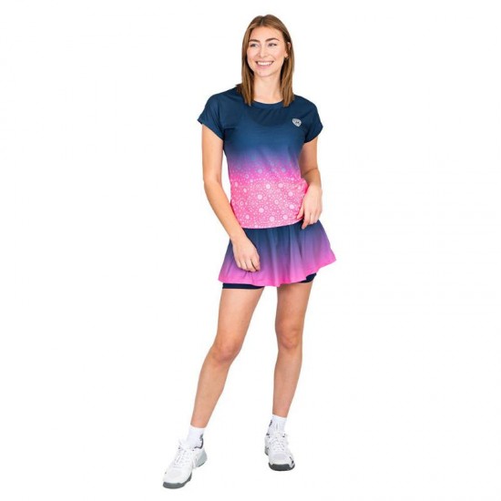 Bidi Badu Colortwist Rosa Azul Escuro Camiseta Feminina