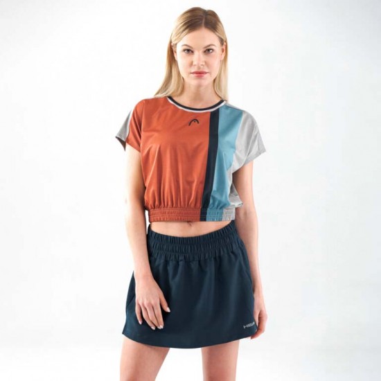 Head Crop Top T-shirt Coral Donna