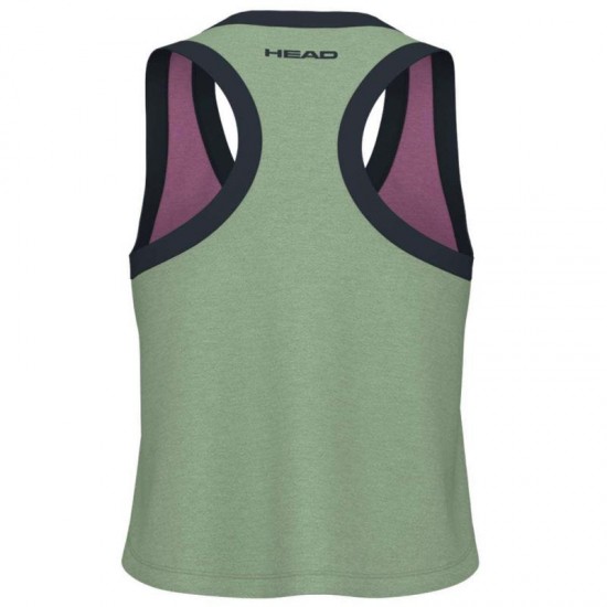 Camiseta Head Play Top Corto Rosa Verde Mujer