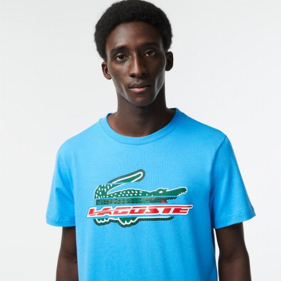 T-shirt Lacoste Sport Algodon Ecologico Blu