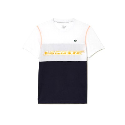 Lacoste Sport Medvedev T-shirt Bianco Blu Arancio