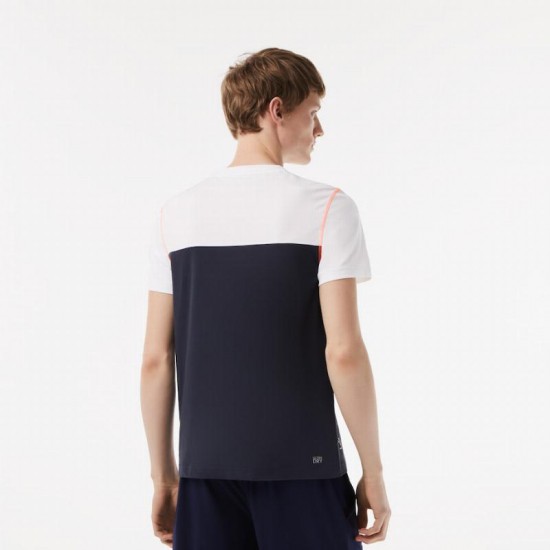 Lacoste Sport Medvedev T-shirt Bianco Blu Arancio