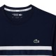 T-shirt Lacoste Ultra Dry bianca blu navy