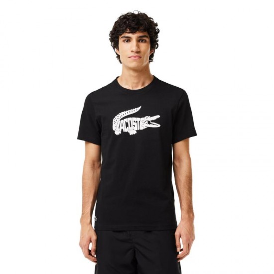 Camiseta Lacoste Ultra Dry Negro Blanco