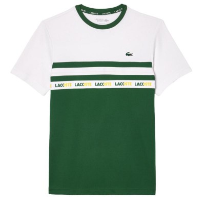 Maglietta Lacoste Ultra Dry Verde Bianco