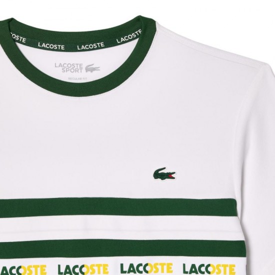 T-Shirt Lacoste Ultra Dry Verde Branco