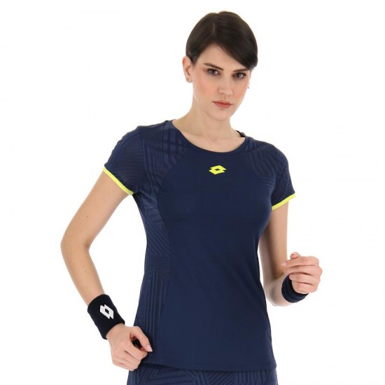 T-shirt Lotto Superfast V Denim Giallo Scuro Acid Donna