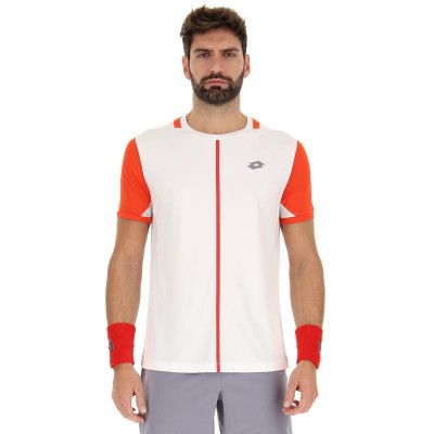 T-shirt Lotto Top IV Bianco Brillante Papavero Rosso