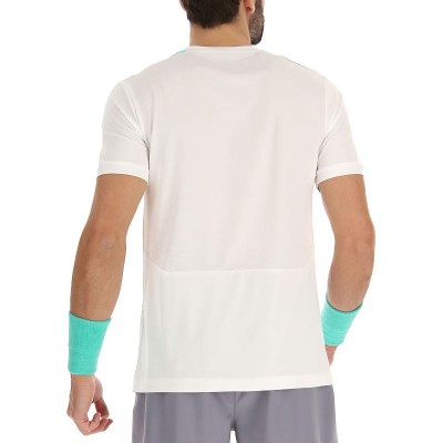 T-shirt Lotto Top IV Bianco Brillante Verde Turchese Verde Grigio