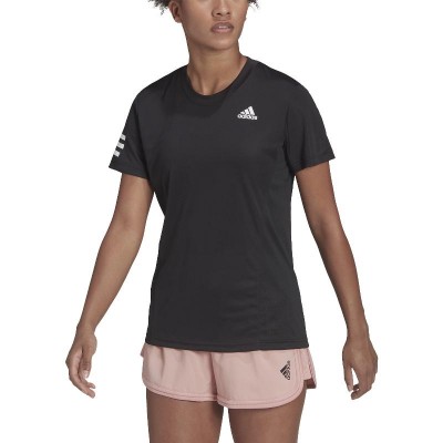 Camiseta de manga curta Adidas Club Mulher Negra