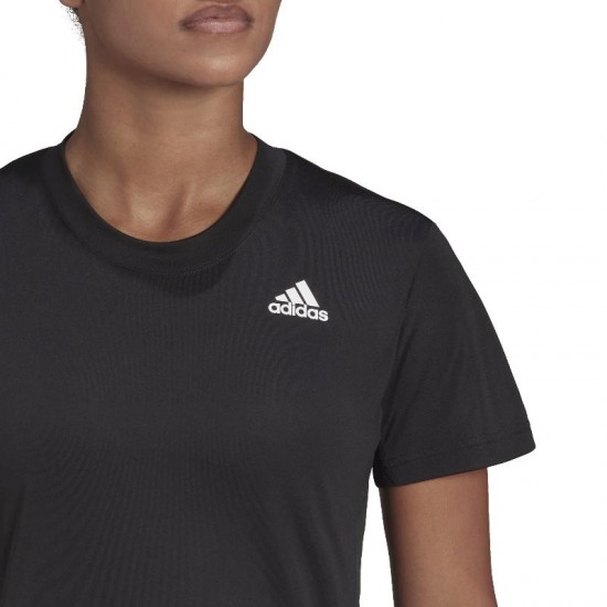 Camiseta de manga curta Adidas Club Mulher Negra