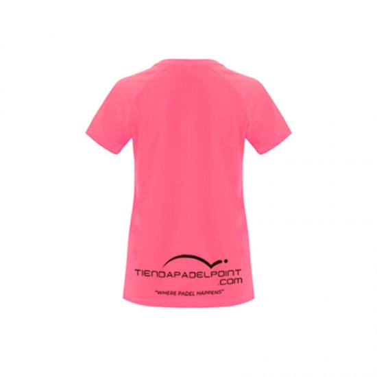 Camiseta PadelPoint Torneio Rosa Fluor Mujer