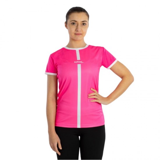 Camiseta Feminina Softee Tipex Fuchsia Fluor Branca