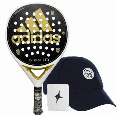 Pack Adidas X-Treme White Gold Racket with Cap and Wristband