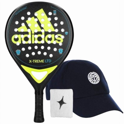 Adidas X-Treme Lime Black Racket with Cap and Wristband