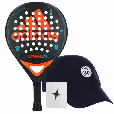 Adidas X-Treme Raquete Laranja Preta com Bone e Pulseira