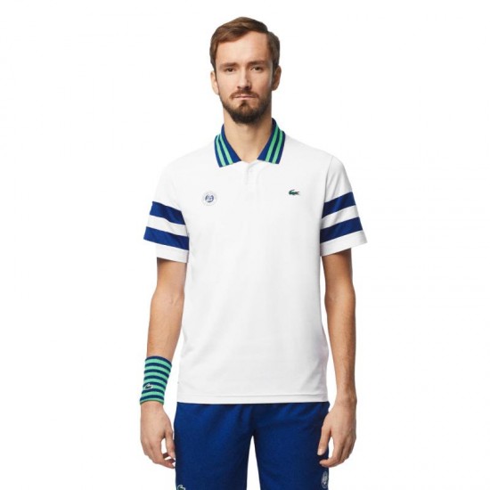 Polo Lacoste Roland Garros Medvedev Bianco Navy