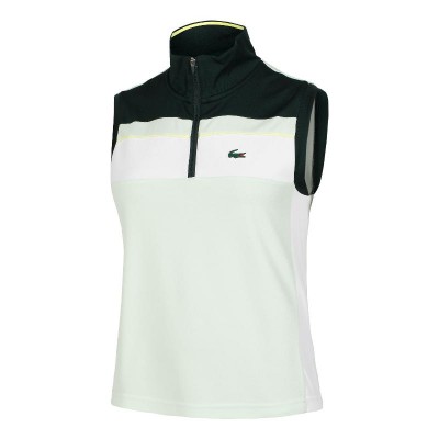 Polo Lacoste Sport Ultra Dry Pique Verde Bianco Donna