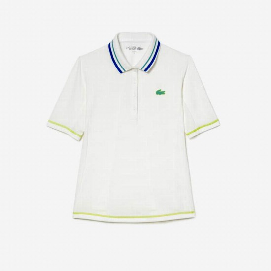 Polo Lacoste Ultra Dry Mulheres Brancas