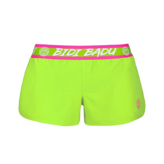 Short Bidi Badu Tiida Verde Neon Rosa Mulher