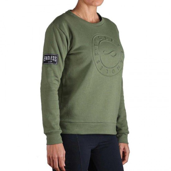 Sweatshirt interior sem fim Exercito Verde