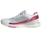 Tenis Adidas Crazyquick Boost Padel Branco Prata Rosa Feminino