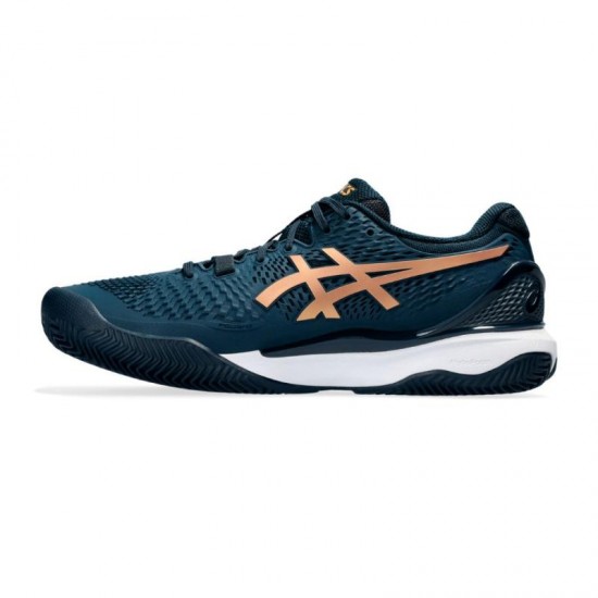 Scarpe Asics Gel Resolution 9 Francese Blu Oro - TERRA BATTUTA