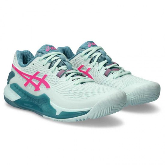 Asics Gel Resolucão 9 Padel Mint Rosa Fluor Sapatos Femininos