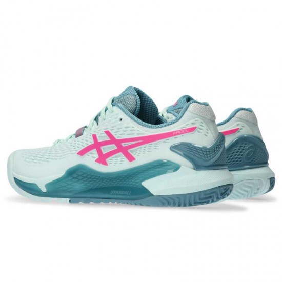 Scarpe Asics Gel Resolution 9 Padel Mint Rosa Fluo Donna