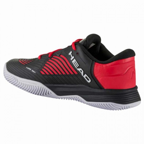 Scarpe Head Revolt Pro 4.5 Nero Rosso Junior - TERRA BATTUTA