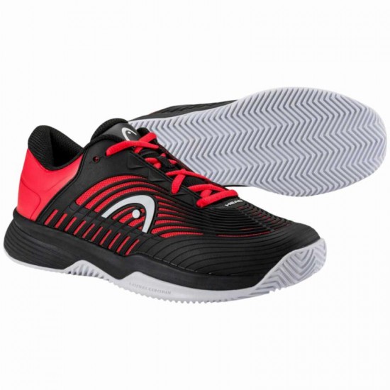 Scarpe Head Revolt Pro 4.5 Nero Rosso Junior - TERRA BATTUTA