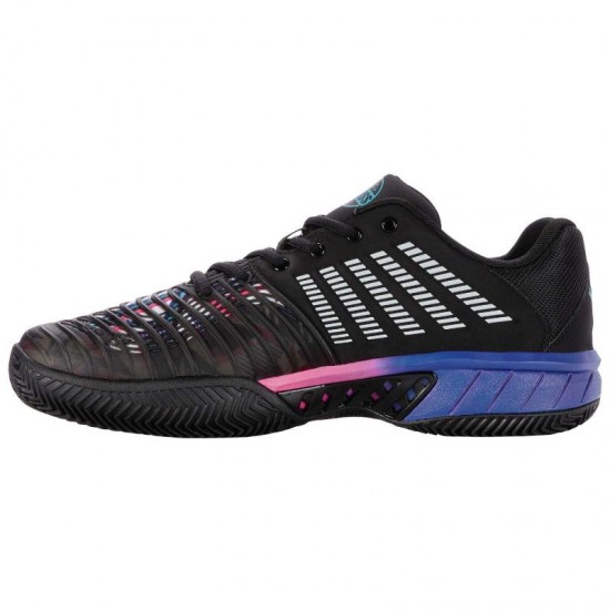 Zapatillas Kswiss Express Light 3 HB Padel Negro Azul Rosa Neon