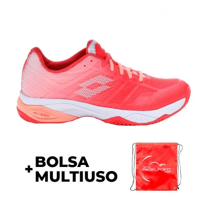 Shoes Lotto Mirage 300 Mulheres de Salmão Branco Fluor Vermelho