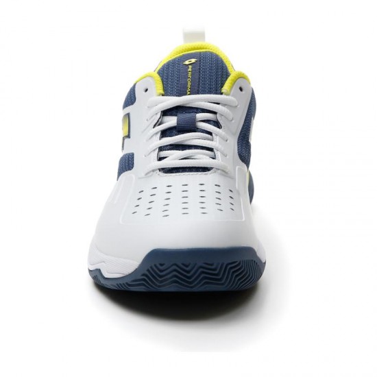 Tenis Lotto Superrapida 400 IV Branco Amarelo Amarelo Azul Denim