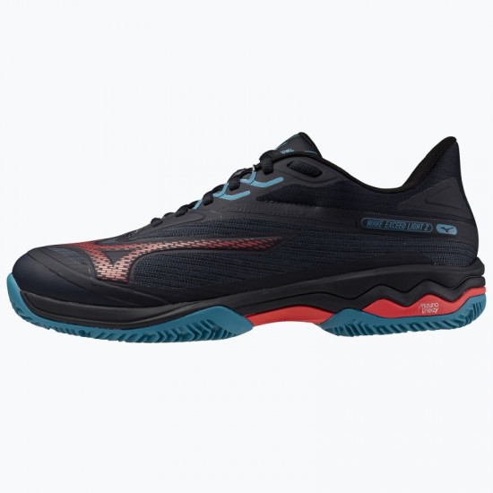 Mizuno Wave Exceed Light 2 Padel Preto Azul Vermelho Tenis