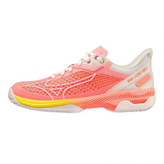 Tenis Mizuno Wave Exceed Tour 5 CC Coral Mulheres