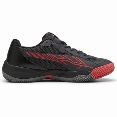 Puma Nova Court Grigio Scuro Nero Rosso Sneakers